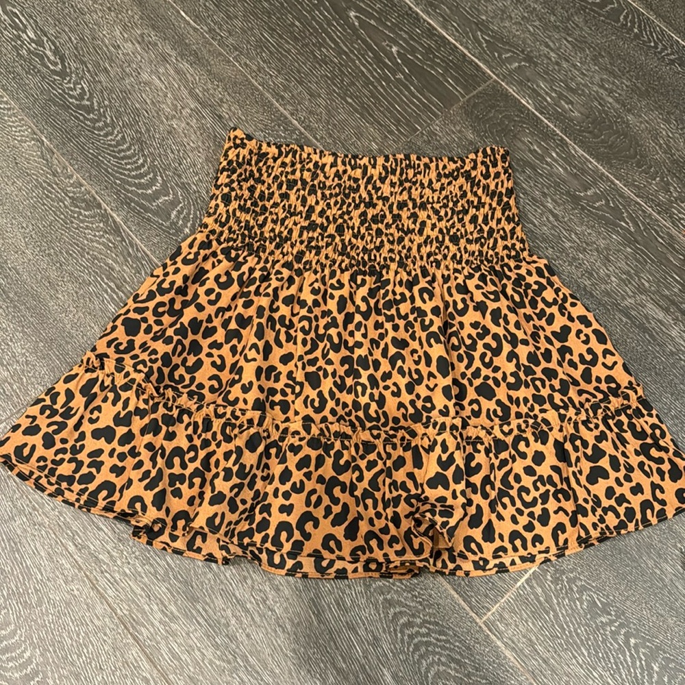 Girls large aqua leopard skirt